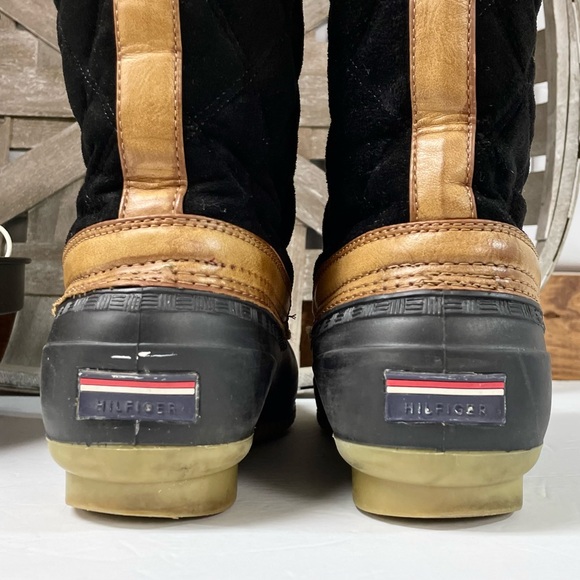 Tommy Hilfiger Ricky Contrast Trim Black Duck Boots - Picture 8 of 10